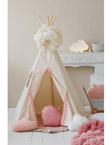 “Fluffy Pompoms” Teepee Tent with Pompoms la colonne vertébrale